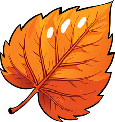 Stylized orange-to-red gradient autumn leaf clip-art isolated on white.