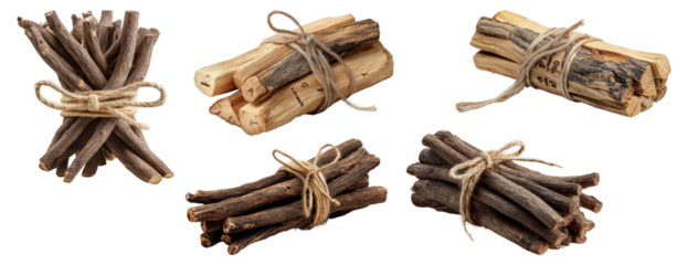 Bundles of Dry Licorice Root Sticks