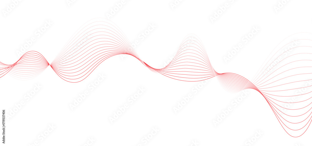 Poster Abstract flowing red color wave lines
creating smooth wave forms
on a pure white background
minimalist abstract vector design