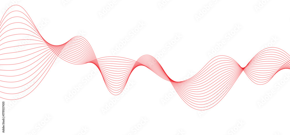Poster Abstract flowing red color wave lines
creating smooth wave forms
on a pure white background
minimalist abstract vector design