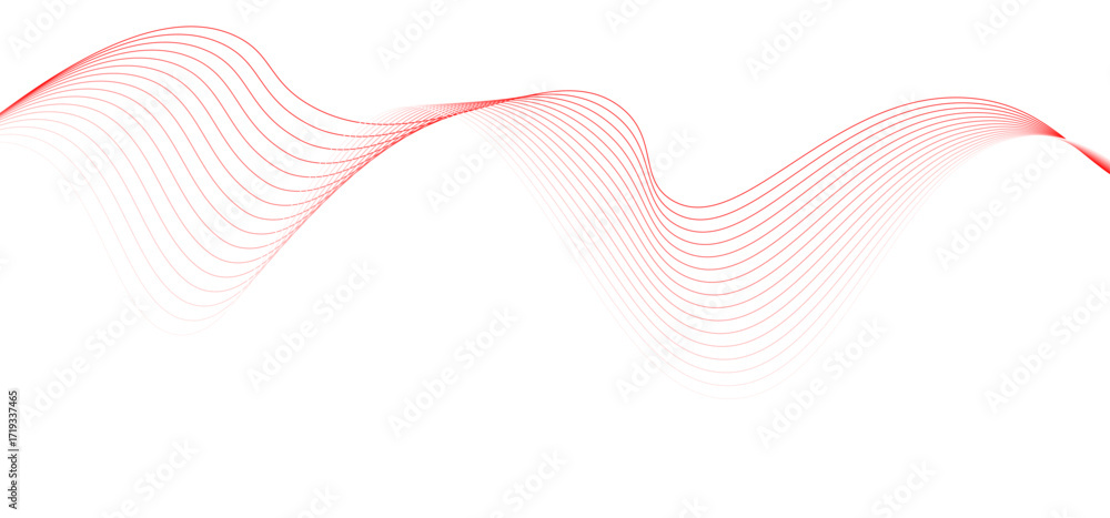 Poster Abstract flowing red color wave lines
creating smooth wave forms
on a pure white background
minimalist abstract vector design