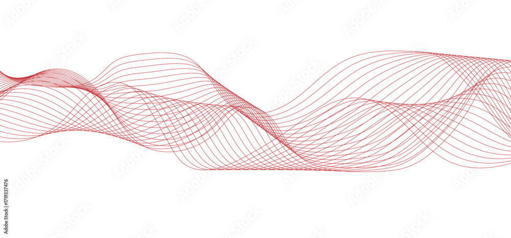 Poster Abstract flowing red color wave lines
creating smooth wave forms
on a pure white background
minimalist abstract vector design