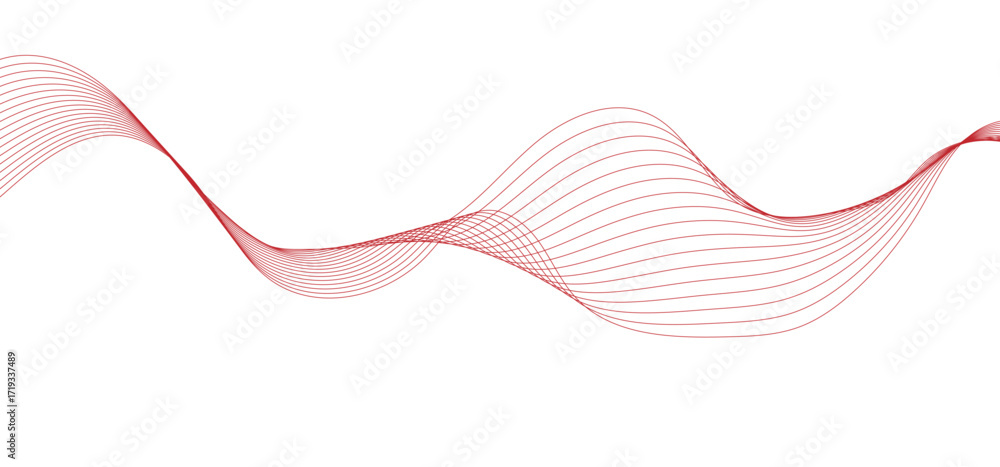 Poster Abstract flowing red color wave lines
creating smooth wave forms
on a pure white background
minimalist abstract vector design