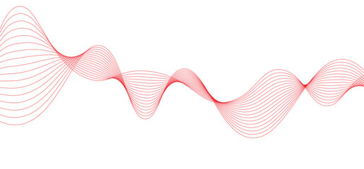 Abstract flowing red color wave lines
creating smooth wave forms
on a pure white background
minimalist abstract vector design