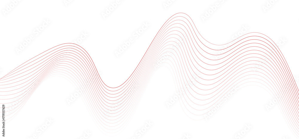 Poster Abstract flowing red color wave lines
creating smooth wave forms
on a pure white background
minimalist abstract vector design