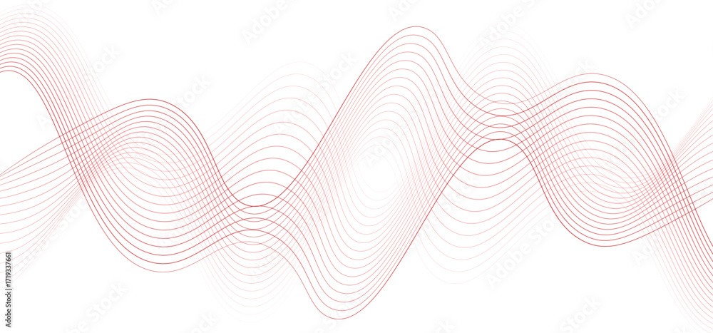 Poster Abstract flowing red color wave lines
creating smooth wave forms
on a pure white background
minimalist abstract vector design