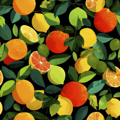 Lemon, Lime, and Orange Seamless Summer Design