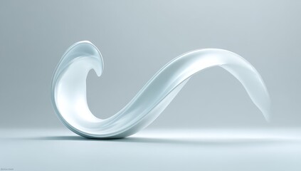 Abstract smooth, flowing, light-blue form