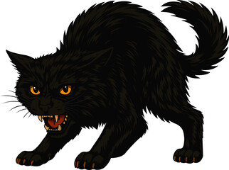 Mysterious Black Cat with Golden Eyes