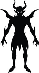 Fototapeta premium demon silhouette demon icon isolated on white bac.eps
