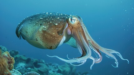 Giant Cuttlefish in Ocean: Rare Footage of Giant Cuttlefish in Ocean, Deep-Ocean Giant Cuttlefish Habits, Camouflaged Giant Cuttlefish in Ocean—Fascinating Deep-Sea Creature