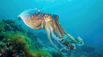Giant Cuttlefish in Ocean: Rare Footage of Giant Cuttlefish in Ocean, Deep-Ocean Giant Cuttlefish Habits, Camouflaged Giant Cuttlefish in Ocean—Fascinating Deep-Sea Creature