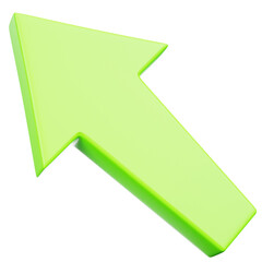 3D Rendered Shiny Green Arrow Direction Pointer Symbol Navigation Element