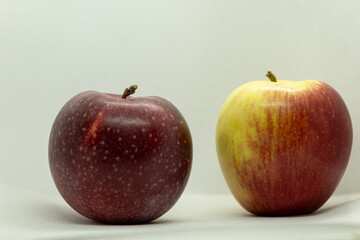 red apples on white background