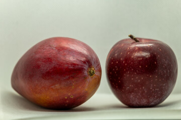 red apples on white background