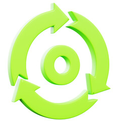 3D Rendering Circular Arrow Flow Diagram Illustration With Inner Circle