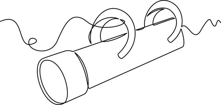 one line art Battering Ram Hand vector illustration. line art, one continuous line, simple, hand drawn and sketch style. for icons, symbols, signs or logos. PNG