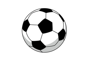 Fototapeta premium A black and white soccer ball with hexagonal pentagonal patterns casting a slight shadow