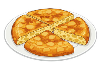 A plate with four slices of a goldenbrown focaccia bread