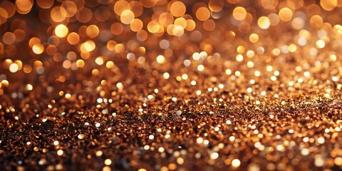 Sparkling golden glitter background with bokeh effect