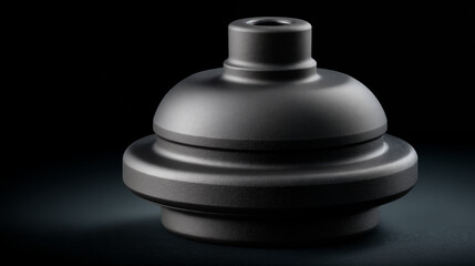 Industrial rubber gasket seal component with textured surface against dark background for manufacturing applications