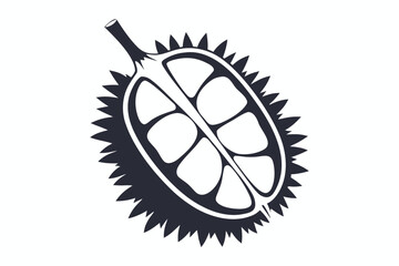 Minimalist Durian Cut Piece on White Background, Fresh Design