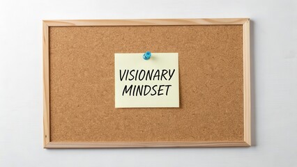 Inspirational Sticky Note on Cork Board Promoting Visionary Mindset
