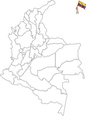 Outline Map of  Colombia