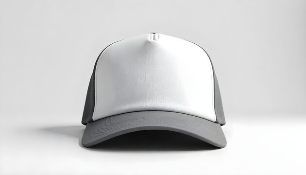 Minimalist Gray Trucker Cap Isolated on White Background