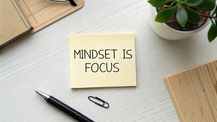 Motivational Message on Sticky Note for Productivity and Focus