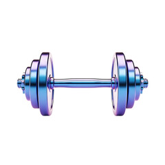 Fototapeta premium Symmetrical dumbbell with metallic blue weights isolated on black background