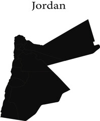 Jordan Black and White Map