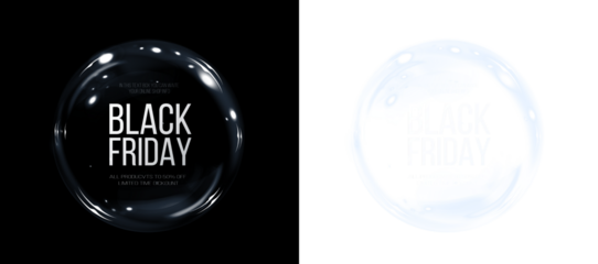 Stylish PNG overlays of Black Friday badges for transparent photo backgrounds. Perfect for promotions.