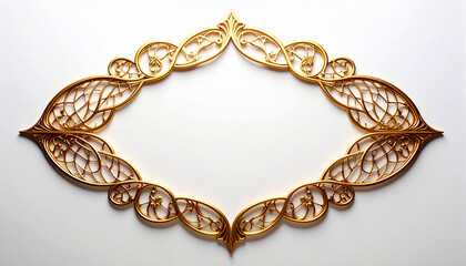 Obraz premium Ornate golden decorative ornamental frame with intricate filigree image