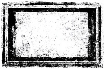 Grunge Black White Rectangular Frame Vintage Style Background
