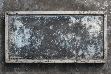 Old Weathered Metal Manhole Cover on Concrete Surface