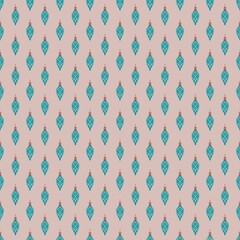 Christmas seamless pattern with teal balls. Retro Christmas background. Hand drawn illustration, design for textil and packaging