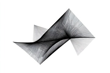 Abstract Black White Geometric Pattern on White Background with Lines and Angles
