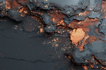 Smart paint embedded with nano-particles, rust orange and slate gray, environmental tech style 