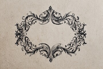 Elegant Ornate Decorative Frame Vintage Style Hand Drawn Illustration