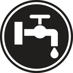vector black water tap icon