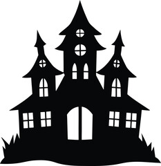 haunted house silhouette  haunted house icon isola.eps