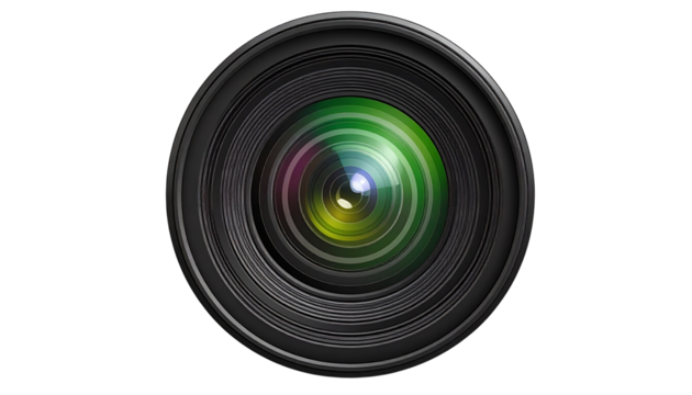Camera Lens Front Element isolated on solid white background Png