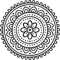 Floral vector mandala ornament with a geometric round seamless pattern for a vintage design