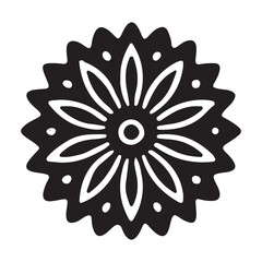 Abstract mandala with a floral pattern and colorful sunflower vector illustration