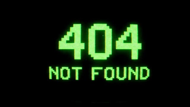 Digital Glitch Style Error 404 Page Not Found Abstract Background
