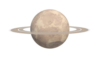 Fictional planet with rings (Saturn like)isolated transparent background 3d rendering

