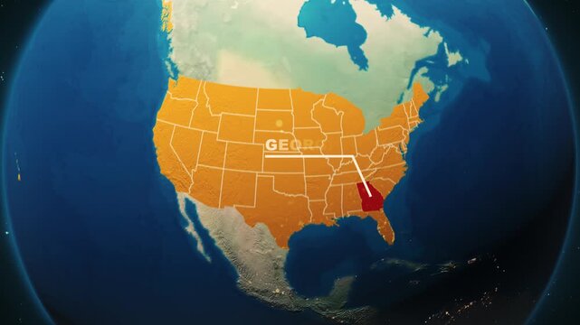 United States Map Animation &ndash; Georgia State Highlight