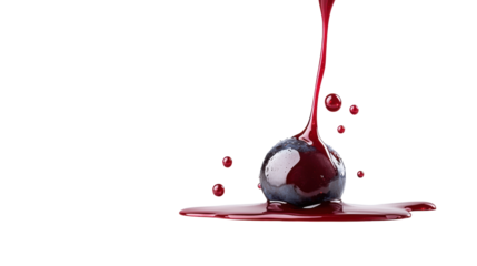 Huckleberry with Juice Splatter on on Transparent Background