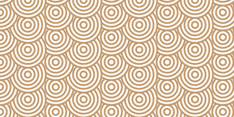 seamless pattern with circles brown  overlap swirl fabric vector overlapping textile background.	